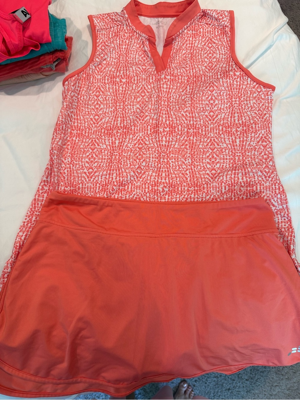 bcg Coral Printed Tank with Coral Skort